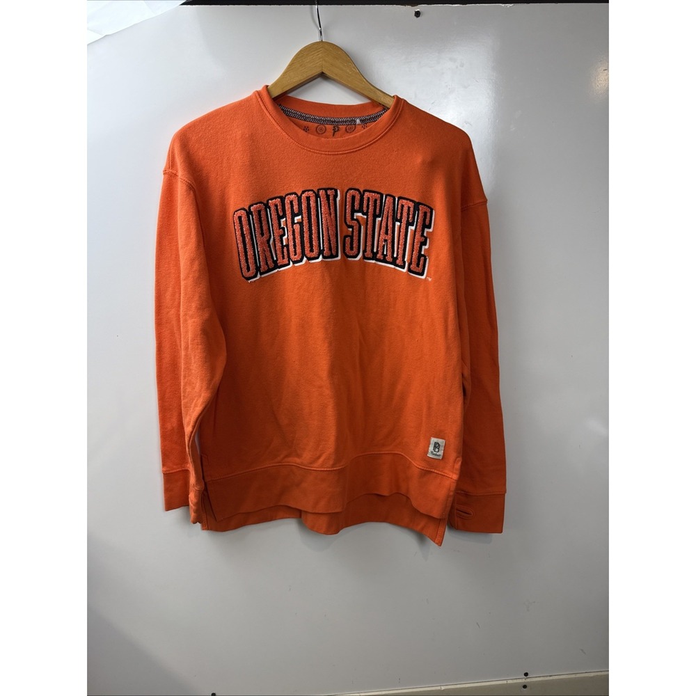 University of Oregon Pressbox Crewneck Sweatshirt Women's Medium Orange